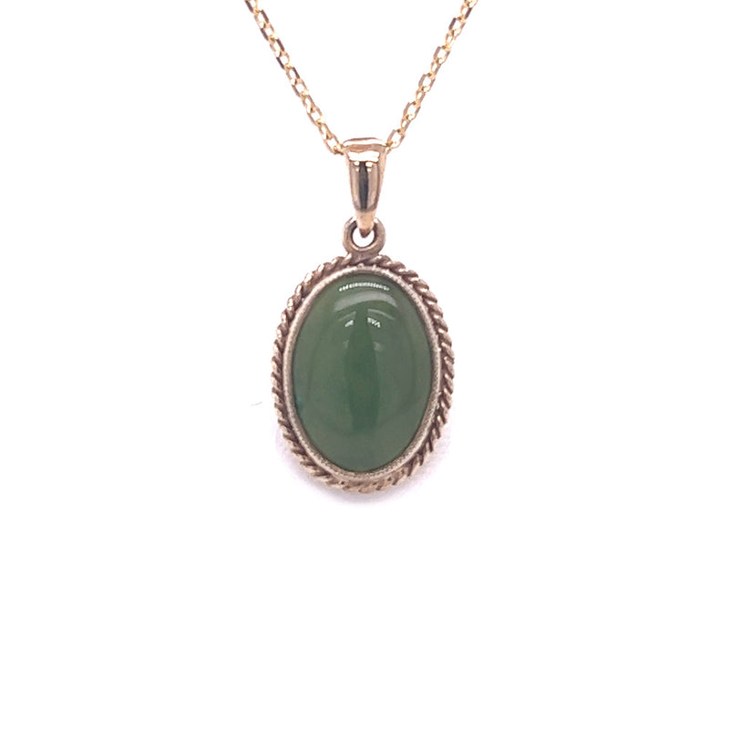 Oval discount jade pendant