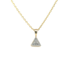 9ct Gold Triangular Diamond Pendant
