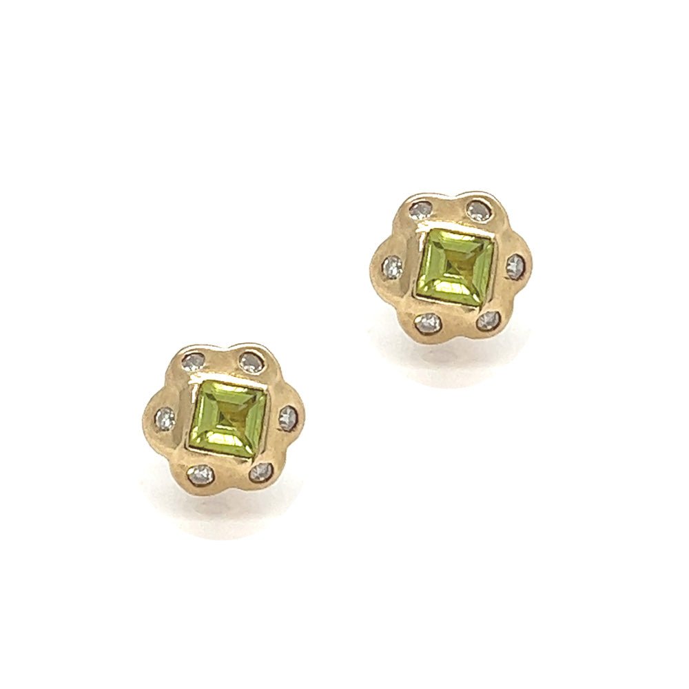 Peridot Stud Earrings in 9ct Gold | Ruby & Oscar