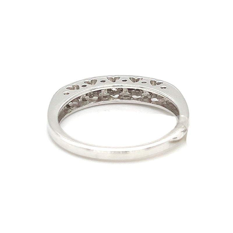 Ruby & Diamond Channel Set Eternity Ring 9ct White Gold REAR