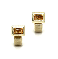 9ct Gold Citrine Half Hoop Earrings