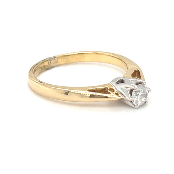 Solitaire 0.25ct Diamond Ring 18ct Yellow Gold