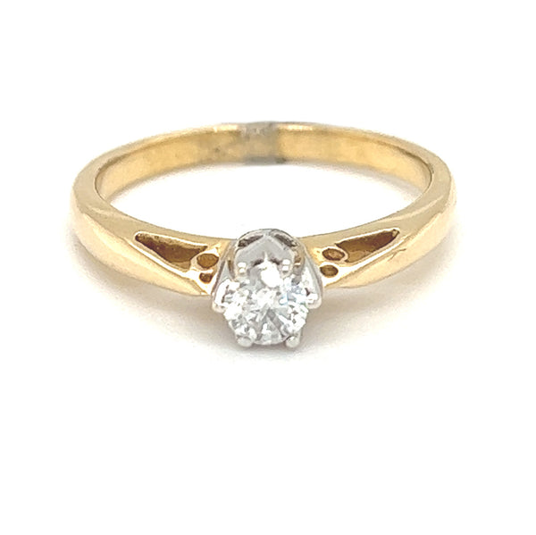 Solitaire 0.25ct Diamond Ring 18ct Yellow Gold front