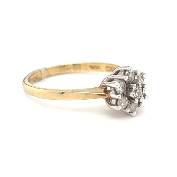 Diamond 0.35ct Daisy Cluster Ring 9ct Gold