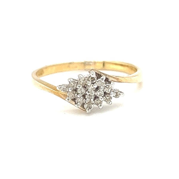 Diamond 16 Stone Cluster Ring 9ct Gold