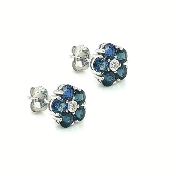 Sapphire & Diamond Daisy Earrings by Amore