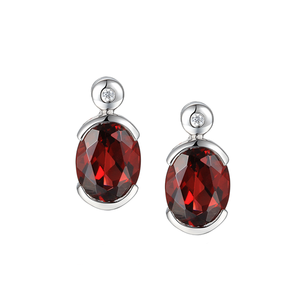 Spicy Red Garnet Earrings by Amore Sterling Silver