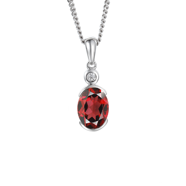 Spicy Red Necklace by Amore Garnet & CZ Sterling Silver