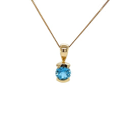 Amore 9ct Gold Blue Topaz Necklace