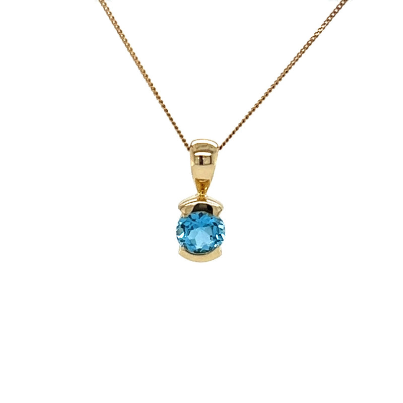 Amore 9ct Gold Blue Topaz Necklace