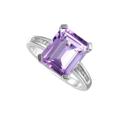 Lavender Ring by Amore Amethyst & CZ Silver 6237SILCZ/AM
