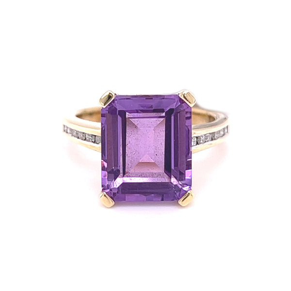 Lavender Ring by Amore Amethyst & Diamond 9ct Gold