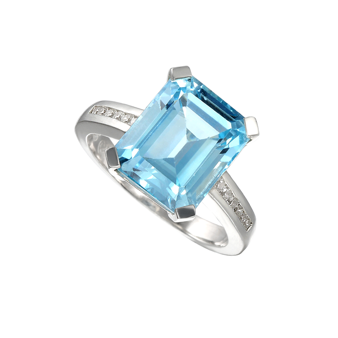 Blue Lagoon Ring by Amore Blue Topaz & CZ Sterling Silver