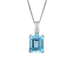 Amore Silver Blue Lagoon Topaz Necklace
