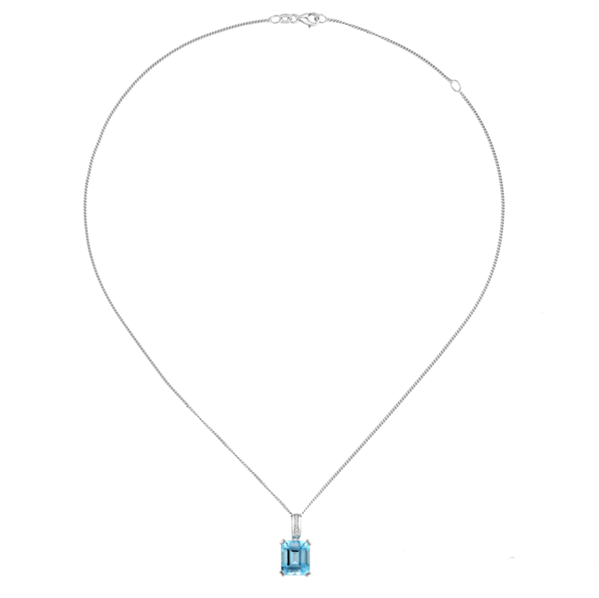 Amore Silver Blue Lagoon Topaz Necklace