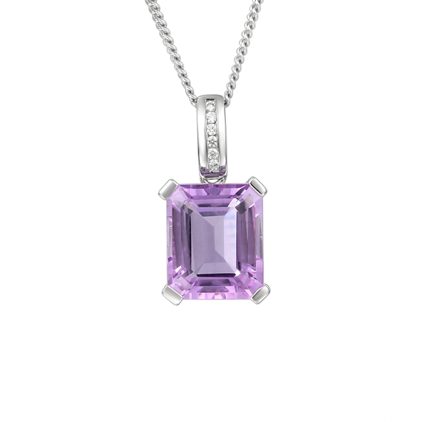 Lavender Necklace by Amore Amethyst & CZ Sterling Silver