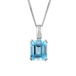 Blue Lagoon Necklace by Amore Blue Topaz & CZ Sterling Silver