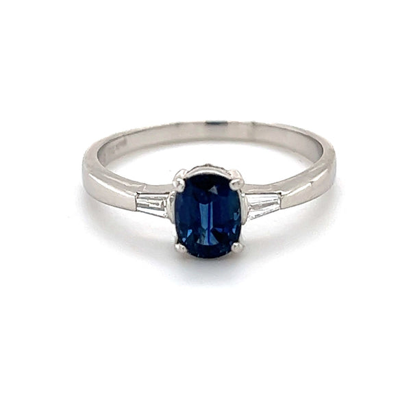 Sapphire & Diamond Trilogy Ring Platinum