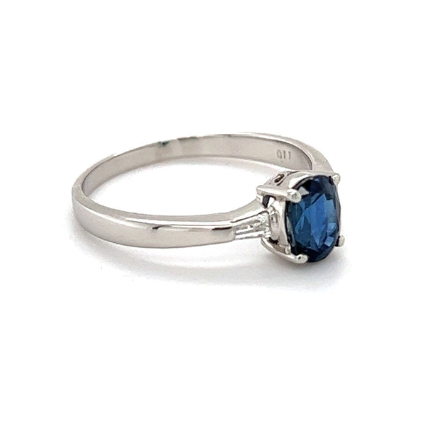 Sapphire & Diamond Trilogy Ring Platinum