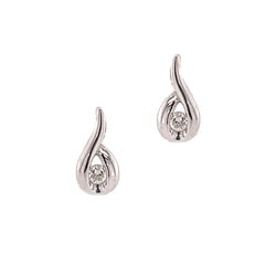 18ct White Gold Diamond Earrings by Amore
