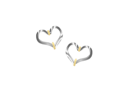 9ct 2 Colour Gold Marcie Heart Earrings by Amore