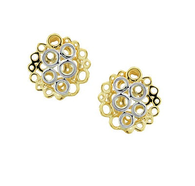 9ct Yellow & White Gold Globes Earrings by Amore 6802YW