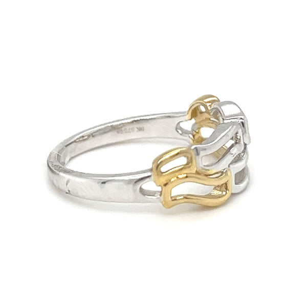 9ct White & Yellow Gold Golden Girl Ring by Amore side