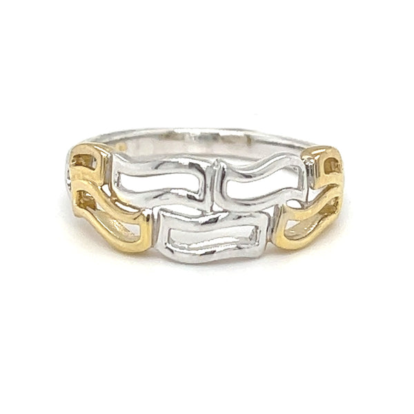 9ct White & Yellow Gold Golden Girl Ring by Amore front
