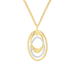 9ct Yellow & White Gold Open Oval Pendant by Amore