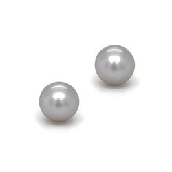 7.5mm Grey Cultured Pearl Earring 9ct White Gold