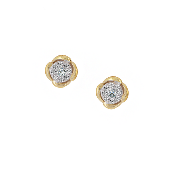 9ct Gold Diamond Cluster Earrings by Amore