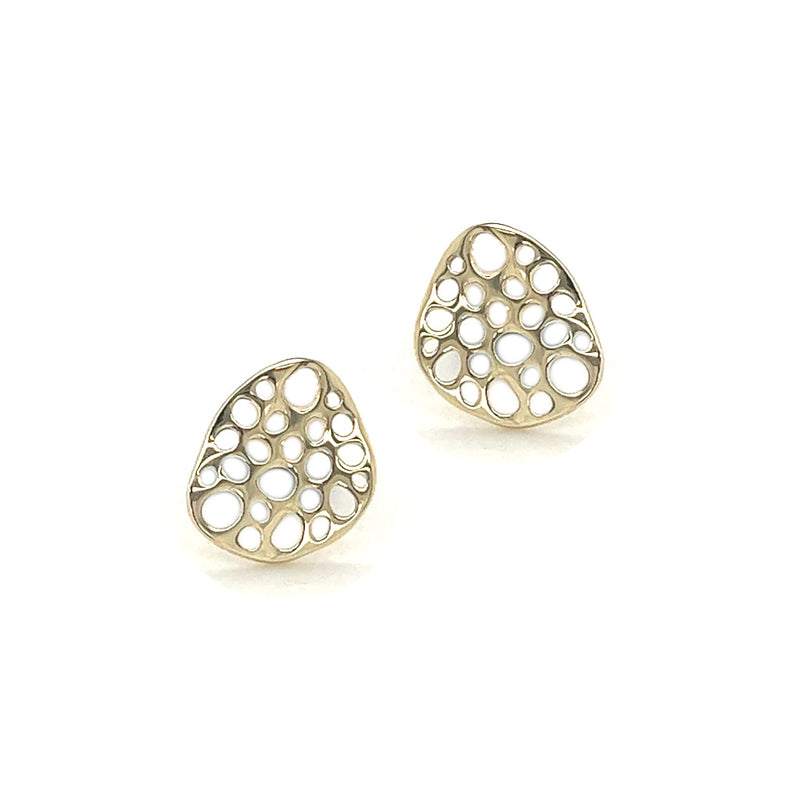 9ct Yellow Gold Fretwork Earrings by Amore 7880Y