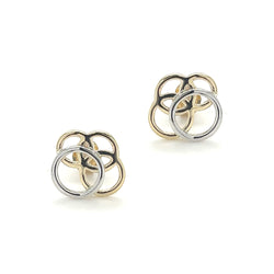 9ct Yellow & White Gold Circles Earrings by Amore 7891YW