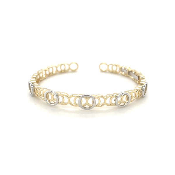 9ct Yellow & White Gold Circles Bangle