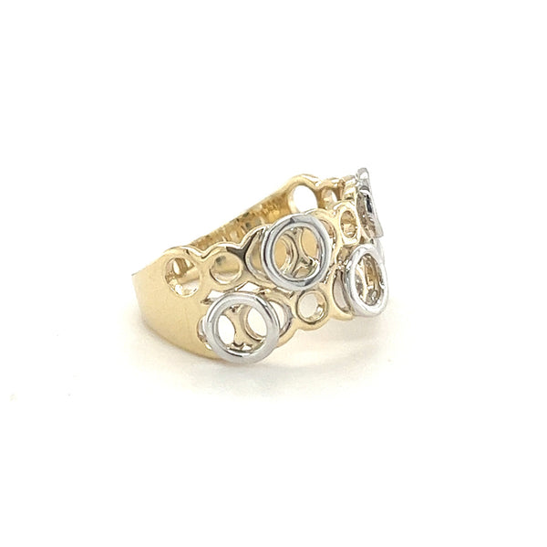 9ct Yellow & White Gold Circles Ring by Amore