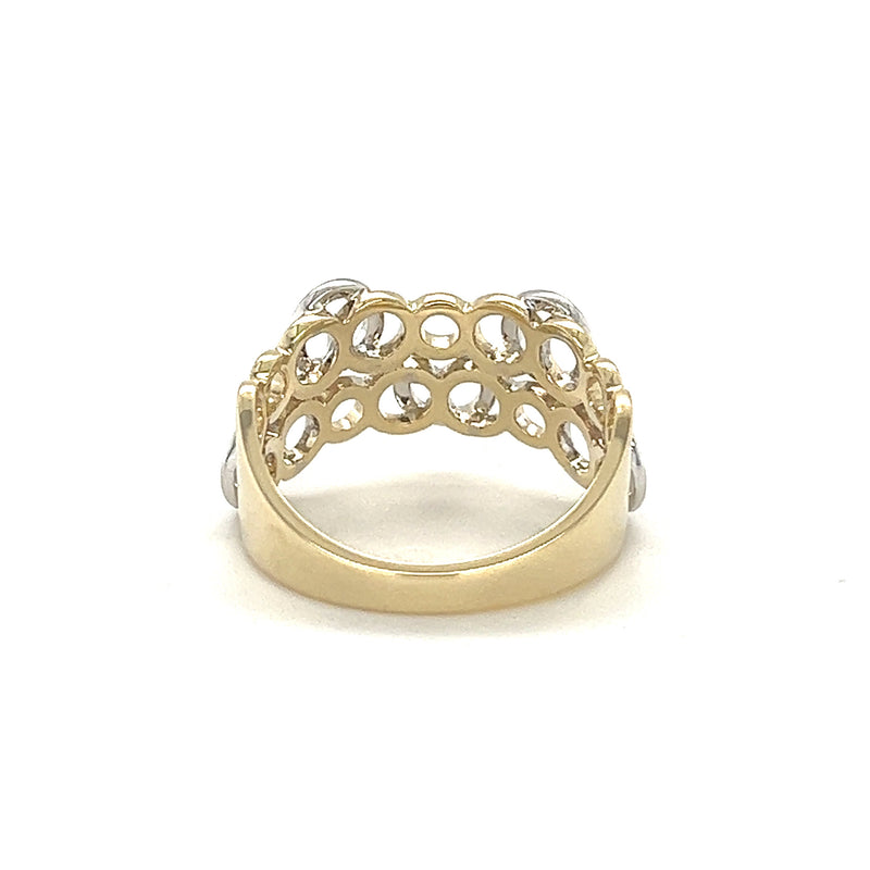 9ct Yellow & White Gold Circles Ring by Amore