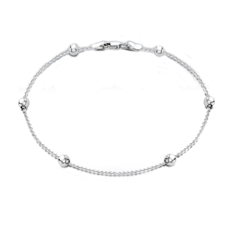 Sterling Silver 4mm Ball Chain Anklet