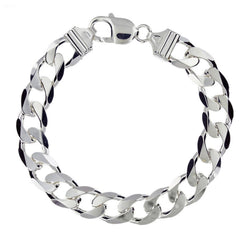 Sterling Silver Men's Chunky 36gm Curb Bracelet