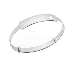 Sterling Silver ID Heart Extendable Baby Bangle