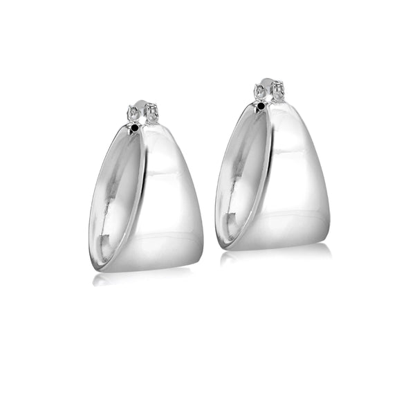 Sterling Silver Tapered Creole Earrings