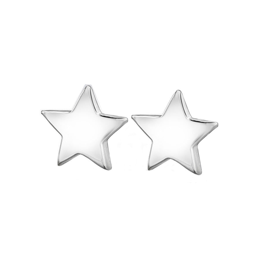 Sterling Silver 9mm Star Stud Earrings