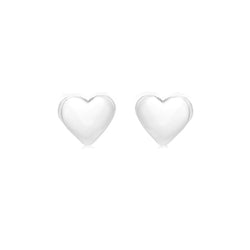 Sterling Silver Puff-Heart Stud Earrings