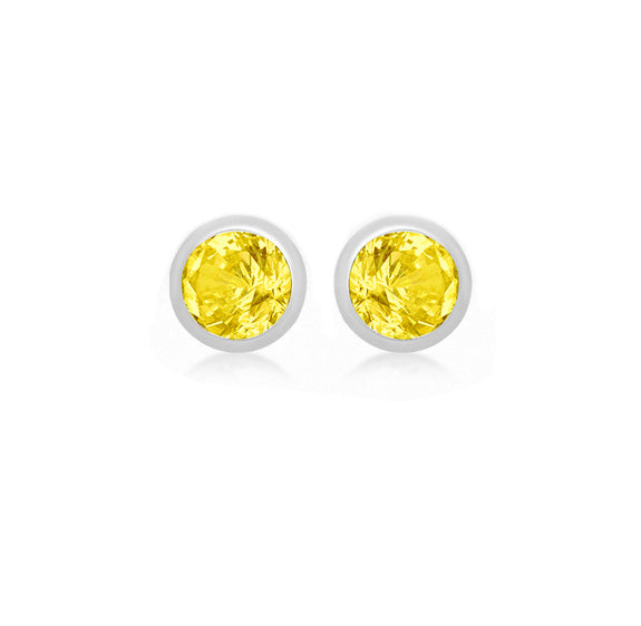 Sterling Silver Citrine Stud Earrings