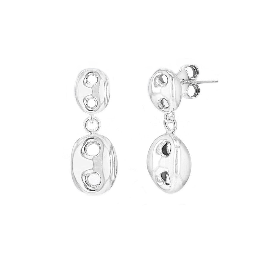 Sterling Silver Rambo Link Drop Earrings