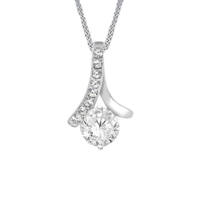 Sterling Silver CZ Bell Pendant