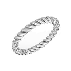 Sterling Silver Oxidised Twist Stacking Ring