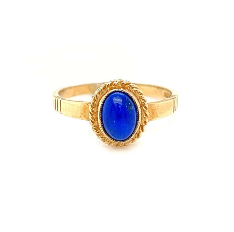 Oval Lapis Lazuli Ring 9ct Gold