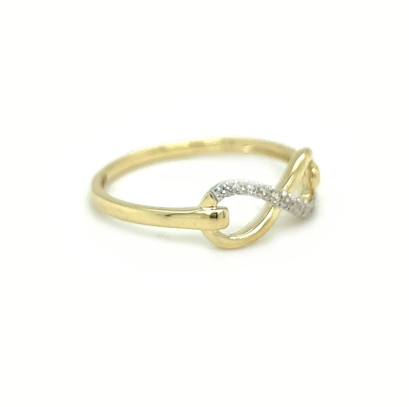 Diamond Infinity Ring 9ct Gold side