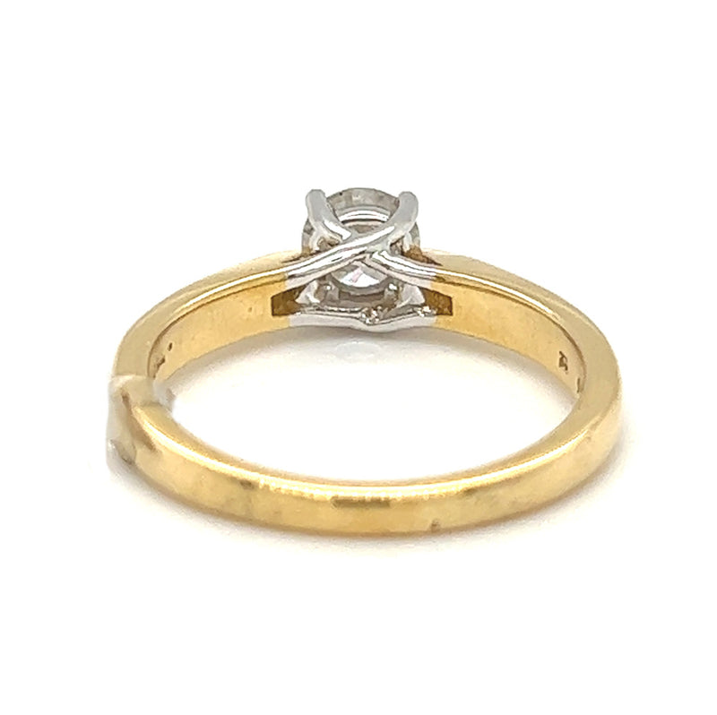 Solitaire 0.56ct Diamond Ring 18ct Yellow Gold back