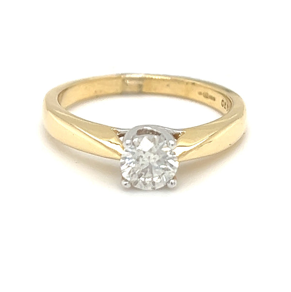 Solitaire 0.56ct Diamond Ring 18ct Yellow Gold